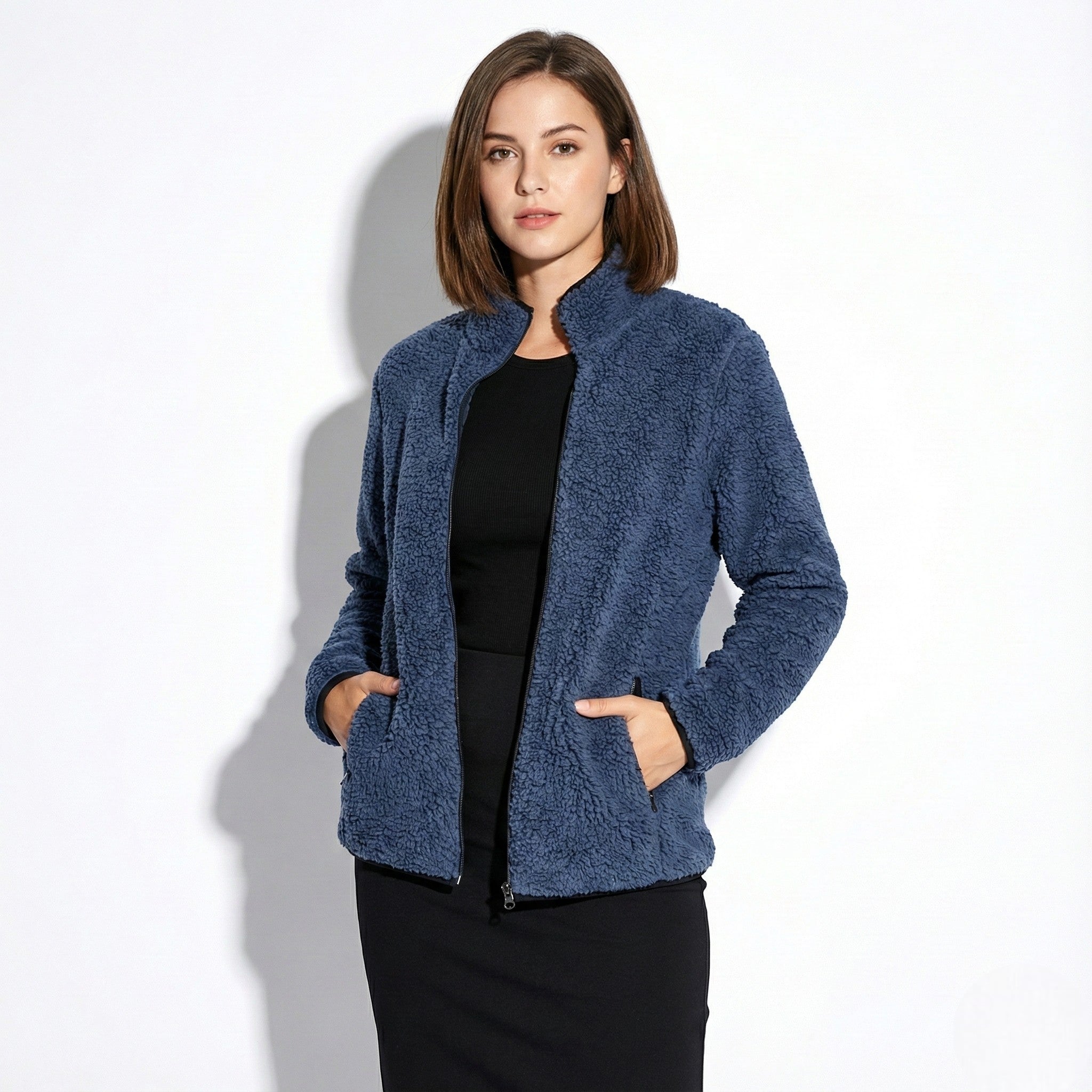 Lea – Damen Wolle Jacke mit Stehkragen für Übergangszeit - Jacken - Temala