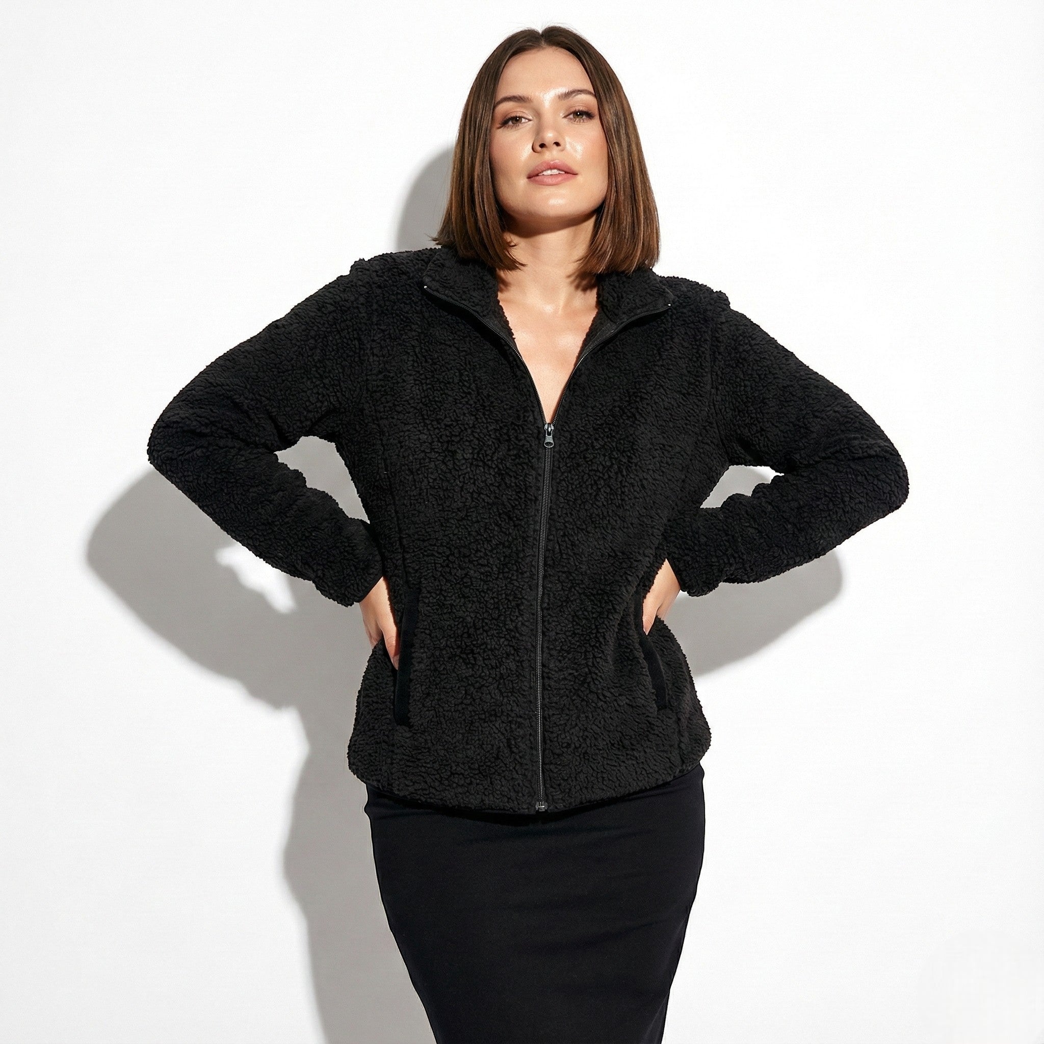 Lea – Damen Wolle Jacke mit Stehkragen für Übergangszeit - Jacken - Temala