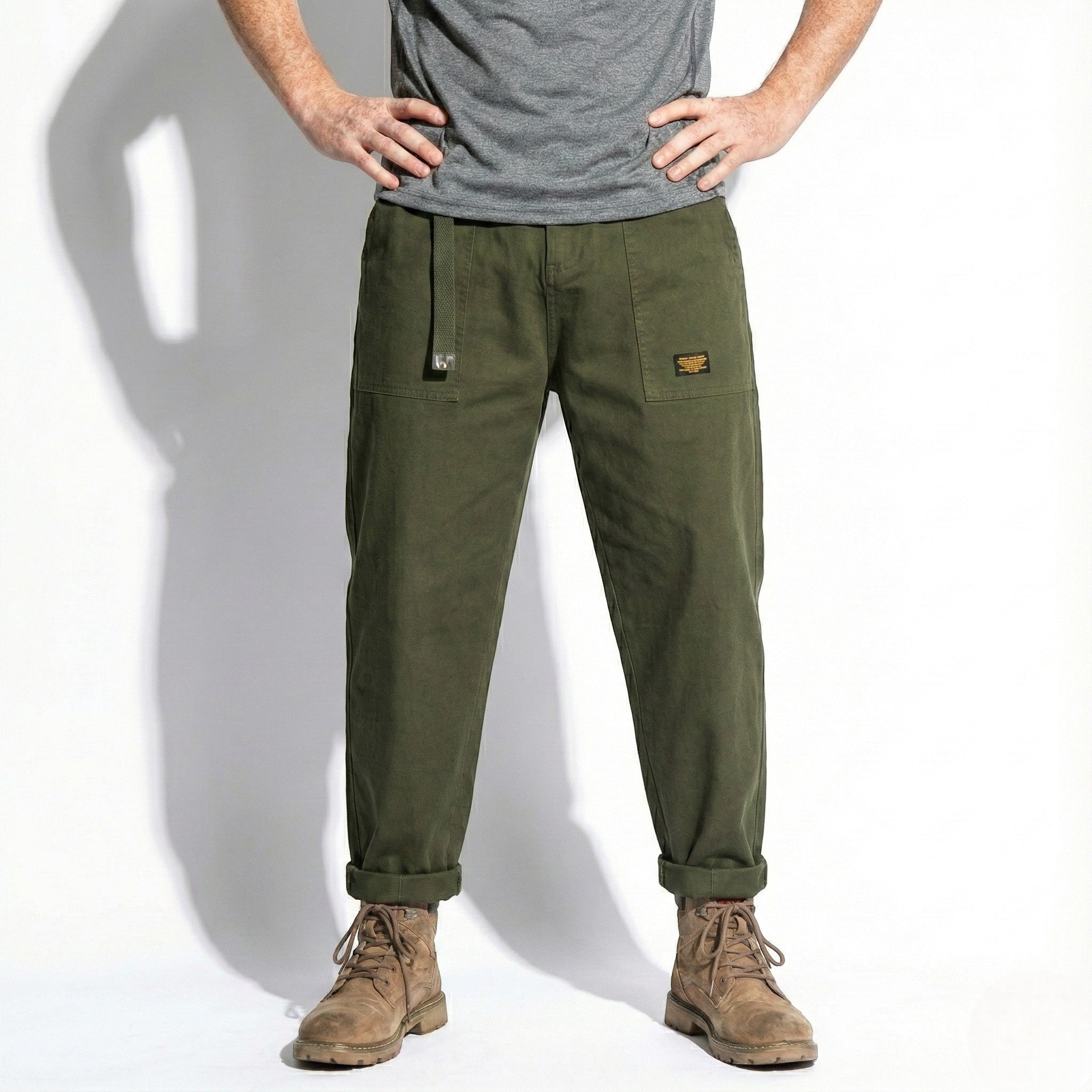Leon – Herren Baumwolle Cargo Hose mit geradem Schnitt - Hosen - Temala