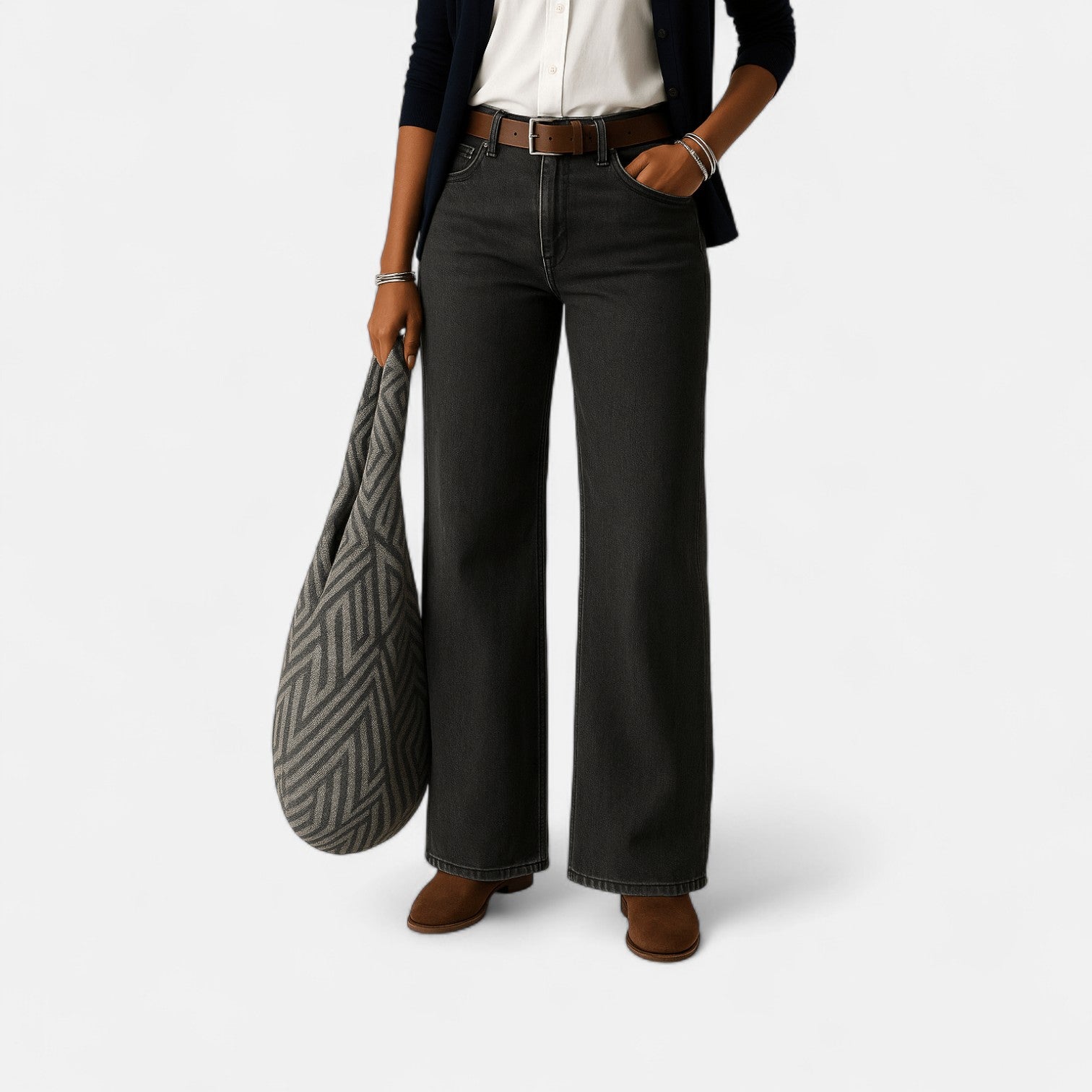 Liv – Damen Baumwolle Denim - Jeans Weites Bein - Hosen - Temala