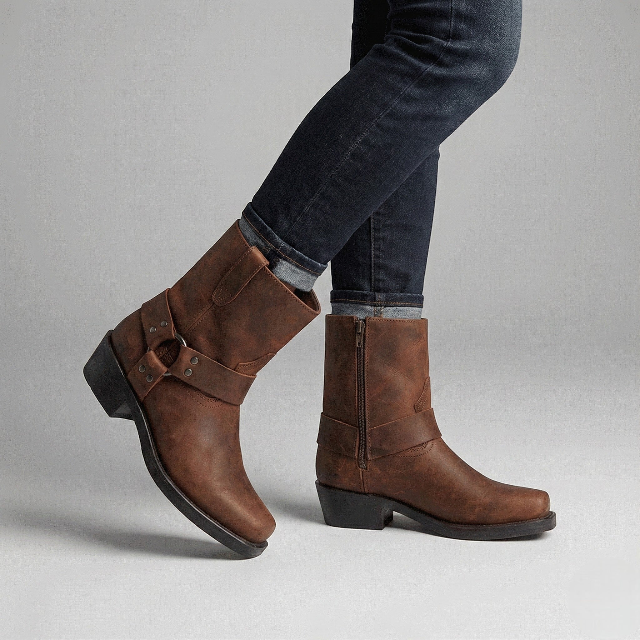 Mira – Damen Lederstiefel im Vintage - Look - Stiefel - Temala