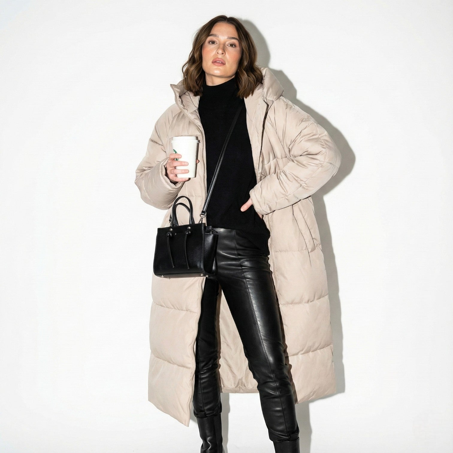 Wasserabweisende Longline - Daunenjacke für Damen mit Kapuze - Winter jacket - Temala