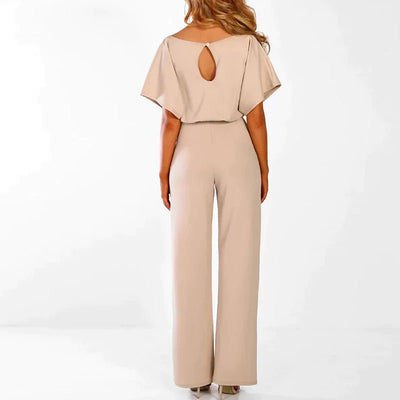 Adriana Damen Jumpsuit - Entfesseln Sie Ihre innere Chefin - Beige - S - 