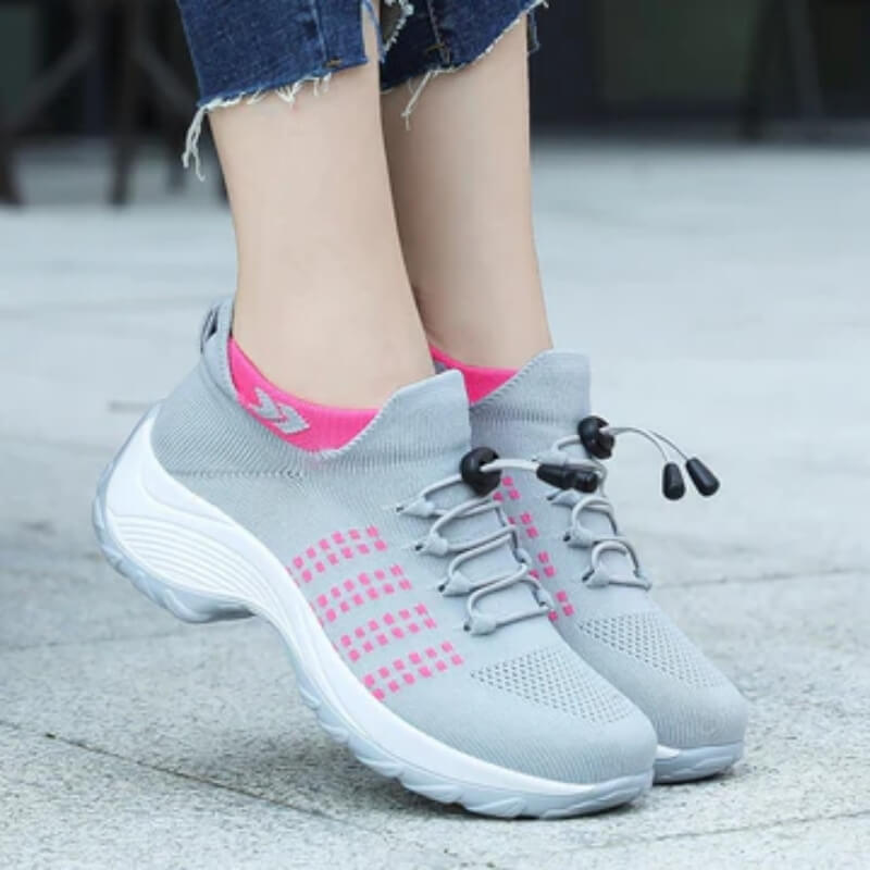 AirStep - Orthopädische Sneakers - Grau - Rosa - 35 - 