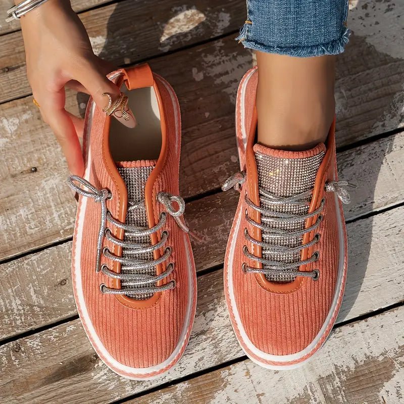 Alessia - Modische Freizeitsneaker - Orange - 36 - 