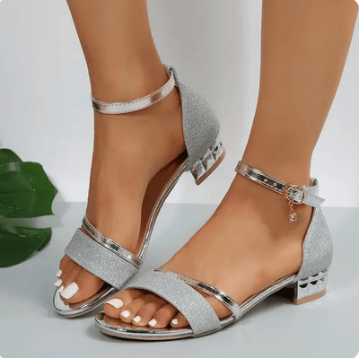 Amara - Stilvolle orthopädische Sandale - Silber - 35 - 