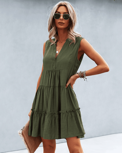 Amelie® | Ibiza Mode stilvolle Frauen Kleid für den Sommer - Grün - S - 