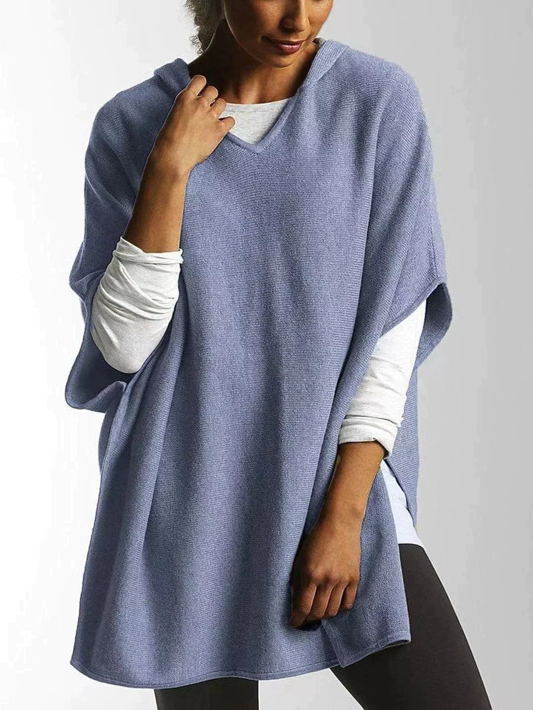 Amelie - Stylischer Pullover in Übergröße - Blau - S - 