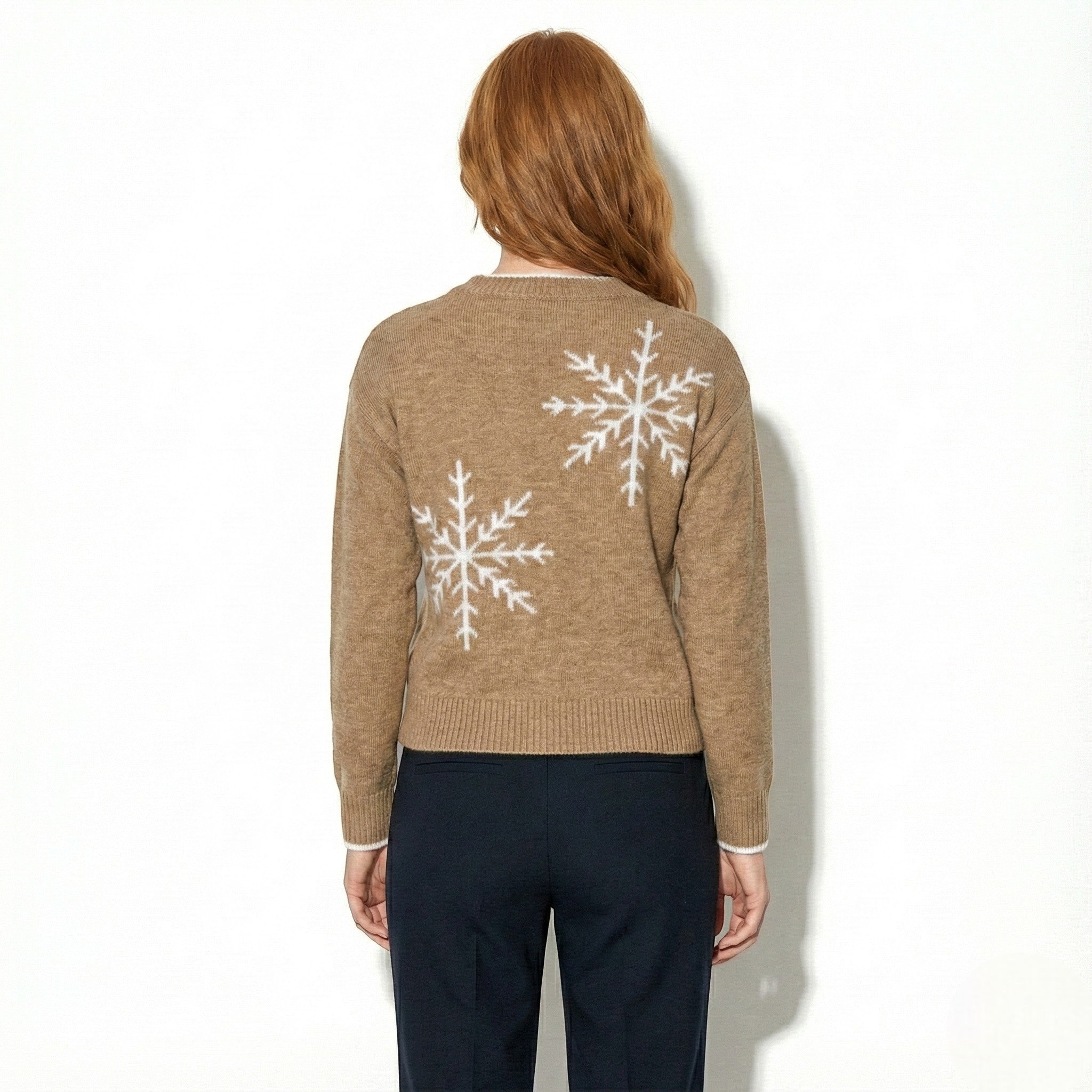 Anya – Damen Baumwolle Schneeflocken Pullover - Pullover - Temala