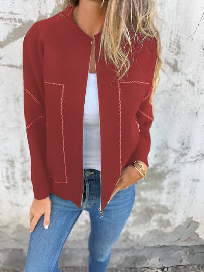 Ariane - Casual Langarm - Reißverschlussjacke - Rot - S - 