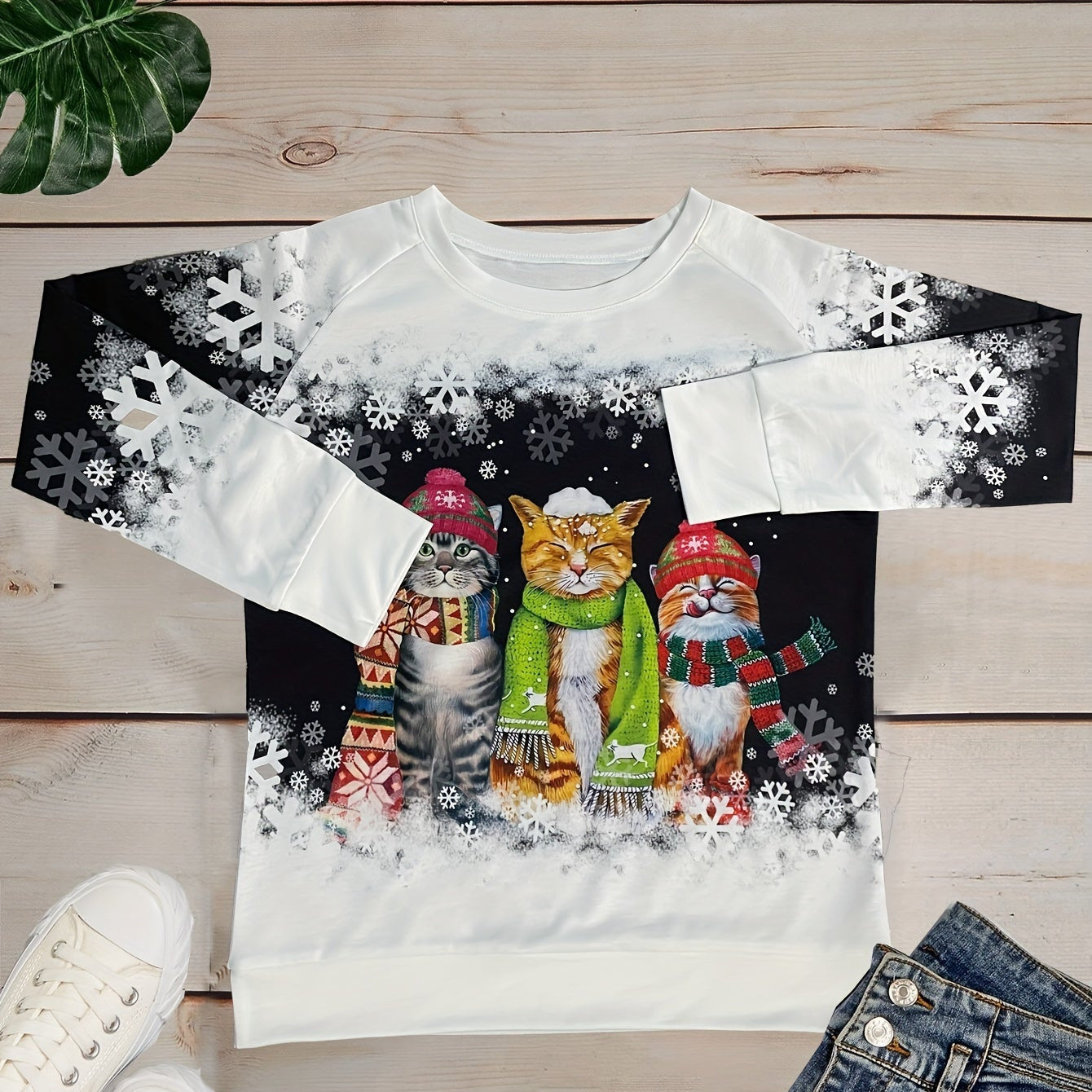 Freja – Damen Baumwolle Weihnachtssweatshirt mit Print