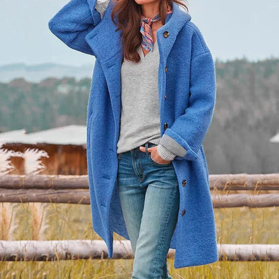 Beatrice - Bequeme Kapuzenjacke - Blau - S - 