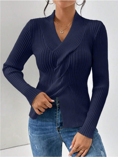 Beverly - Elegantes Langarm - Top - Blau - S - 