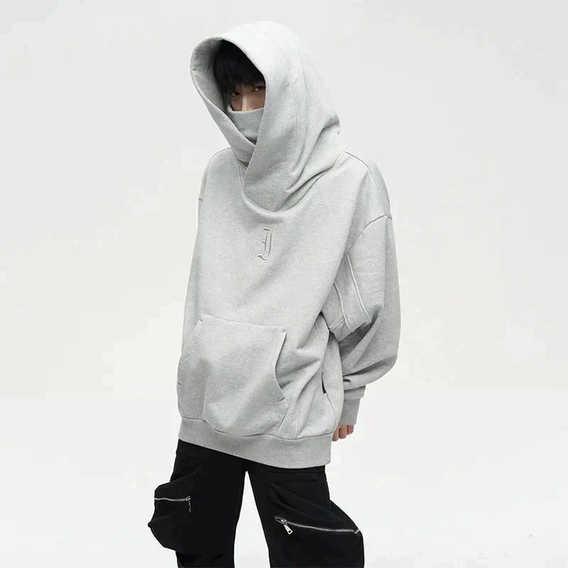 Callum - High Collar Hoodie mit doppeltem Ausschnitt für Männer - Grau - M - 