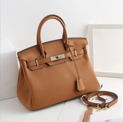 Camille - Luxuriöse Ledertasche - Braun - 