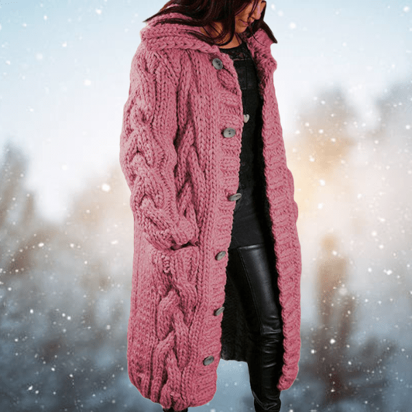 Candice - Elegante gewebte Strickjacke - Rosa - S - 