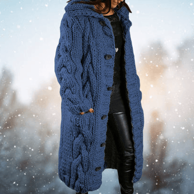 Candice - Elegante gewebte Strickjacke - Blau - S - 