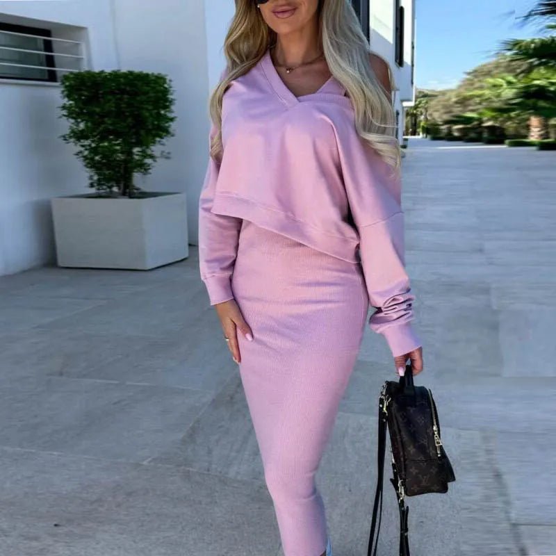 Cassy - Legere Sweatshirt - und Kleid - Kombination - Rosa - S - 