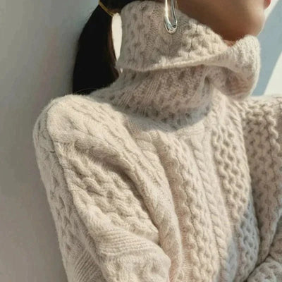 Celeste - Turtleneck - Kaschmirpullover - Beige - XS - 