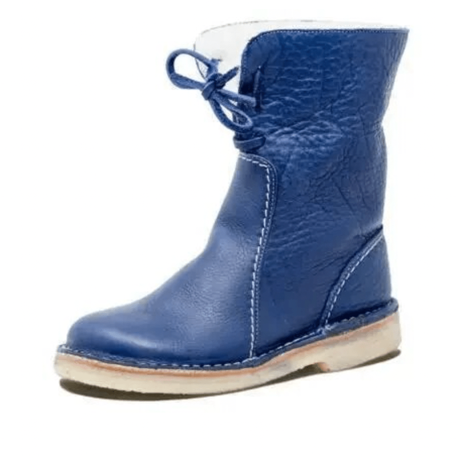 Celine - Lederstiefel mit Fleece - Futter - Hellblau - 35 - 