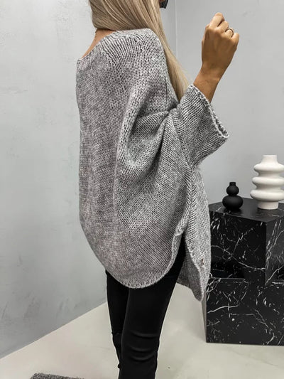 Chandra - Eleganter Strickpullover - Grau - S/M - 