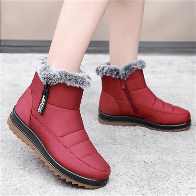 Christin - Warme wasserdichte Winterstiefel - Rot - 35 - 