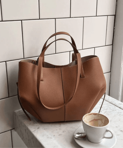 Cindy - Elegante Shopper Tasche - Grau - 