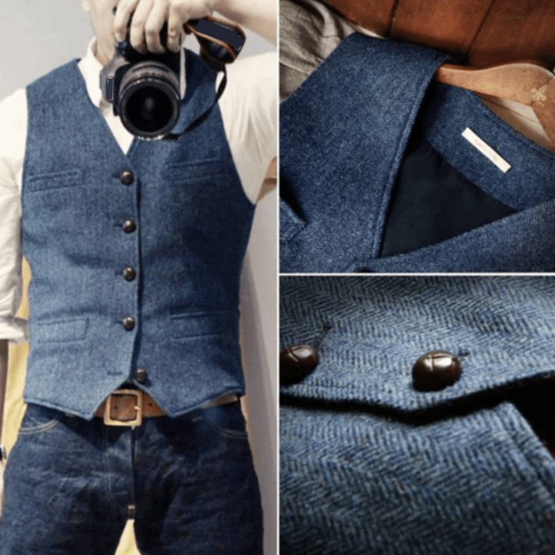 Clyde - Elegante Weste für Herren - Blau - S - 