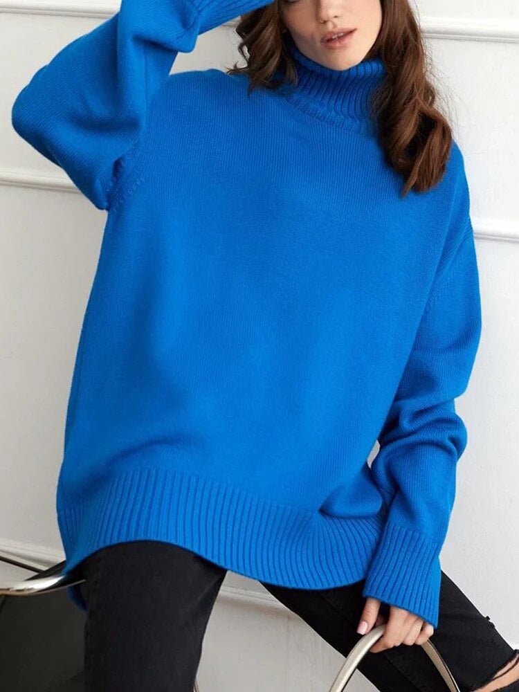 Cosima - Rollkragenpullover für Frauen - Blau - S - 