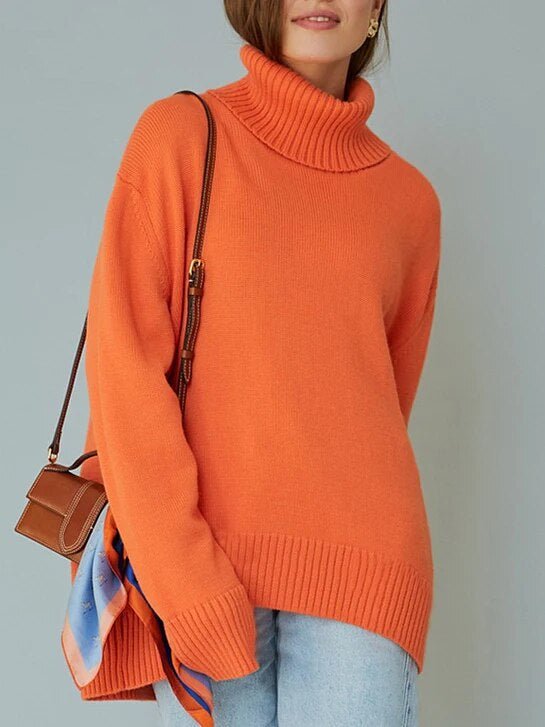 Cosima - Rollkragenpullover für Frauen - Orange - S - 