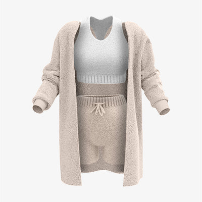 Cozy Knit Set - 3 Stück - Elfenbein - S - 