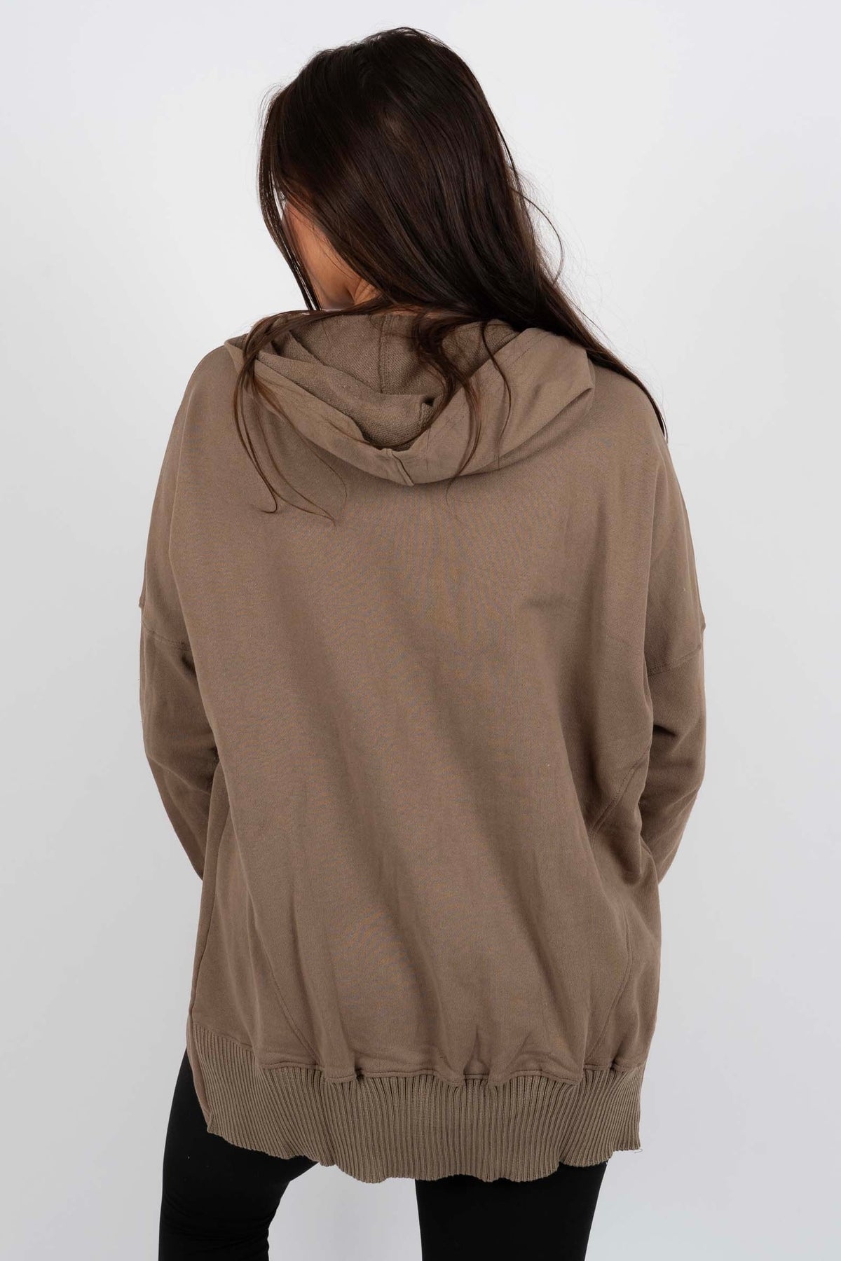 Cozy Pullover 2.0 - Lässiger Kapuzenpullover mit langen Ärmeln für Frauen - Mocha - S - 