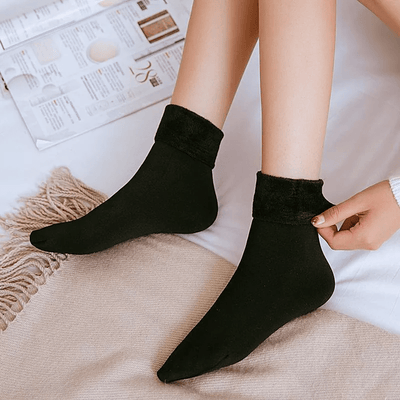 CozyFeet Socken - Winter - Samt - Socken - 8x Schwarz - 