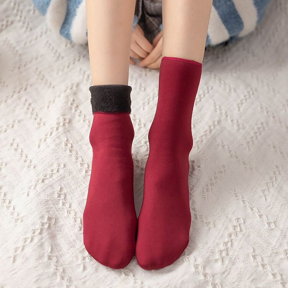 CozyFeet Socken - Winter - Samt - Socken - 8x Rot - 