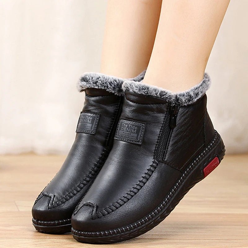 CozySoles - Winter Plüschschuhe - Schwarz - 35 - 