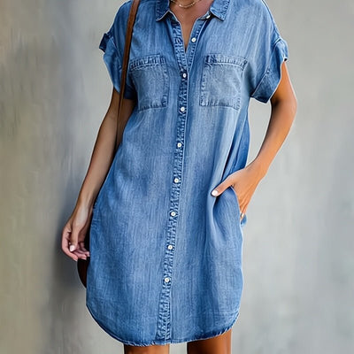 Daphné - Denim Kleid - Hellblau - S - 