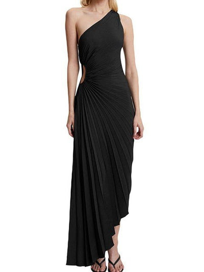 Delfina Plisseekleid - Schwarz - XS - 