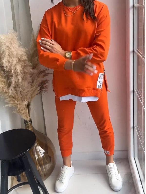 Denise - Sweatshirt - und Hosen - Set - Orange - S - 