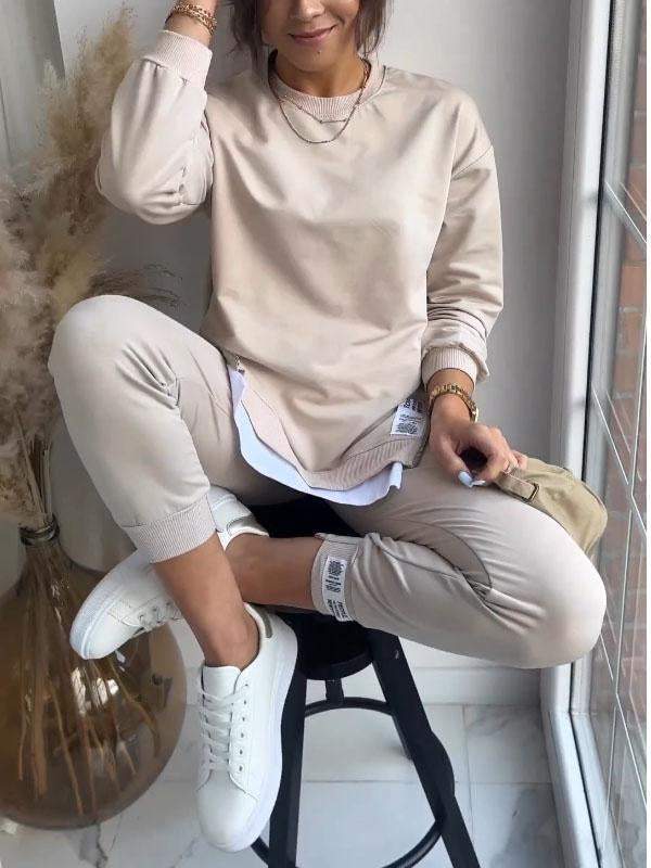 Denise - Sweatshirt - und Hosen - Set - Khaki - S - 