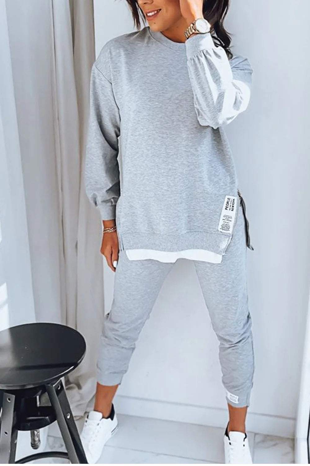 Denise - Sweatshirt - und Hosen - Set - Grau - S - 