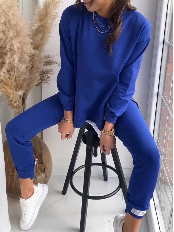 Denise - Sweatshirt - und Hosen - Set - Blau - S - 