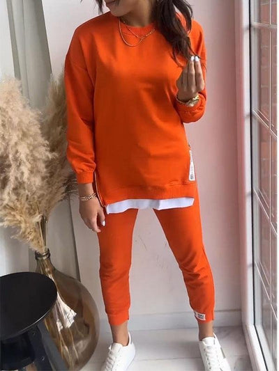 Denise - Sweatshirt - und Hosen - Set - Orange - S - 