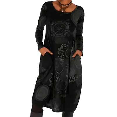 Doreen - Boho - Midi - Kleid - Schwarz - S - 