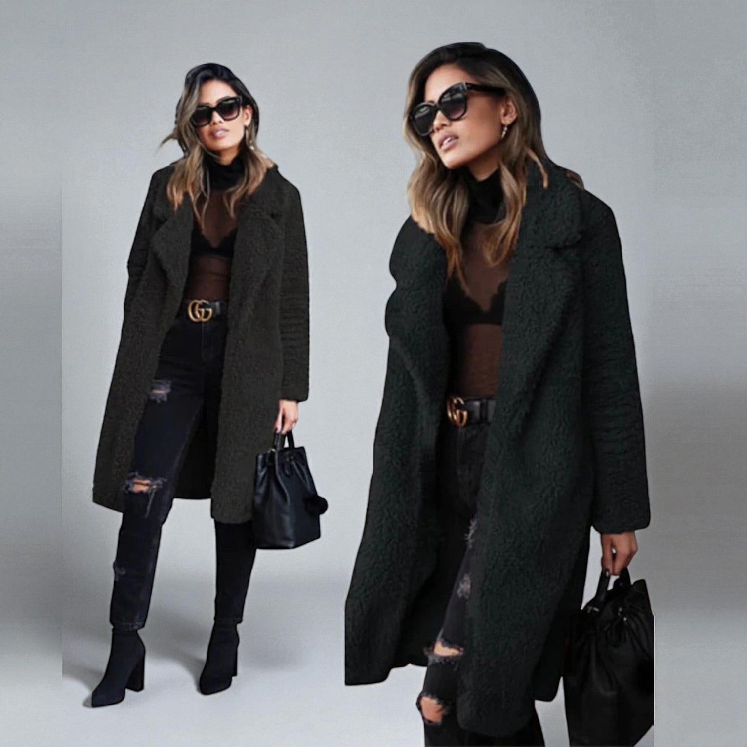 Elena – Damen Wolle Mantel - Mäntel - Temala