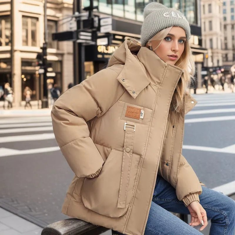 Ella - Gemütliche Kapuzenjacke - Khaki - M - 