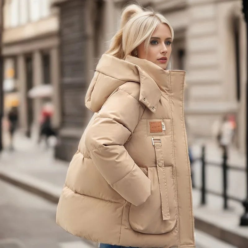 Ella - Gemütliche Kapuzenjacke - Khaki - M - 