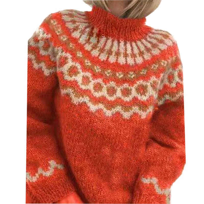 Ellie - Strickpullover mit Rollkragen - Rot - S - 