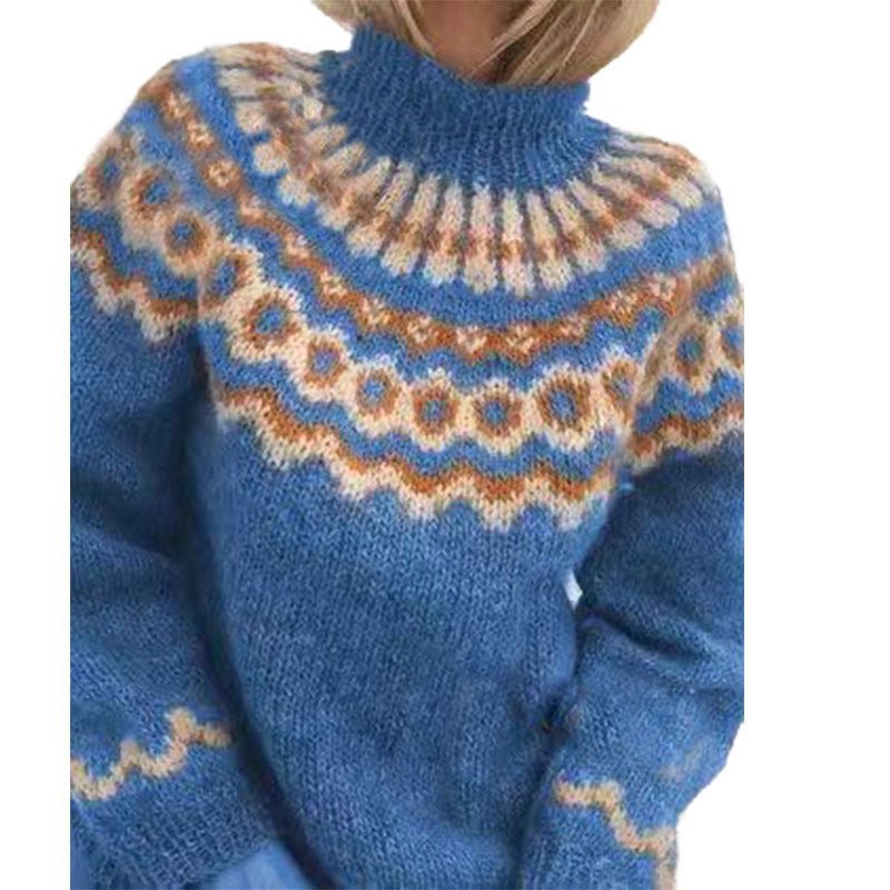 Ellie - Strickpullover mit Rollkragen - Blau - S - 