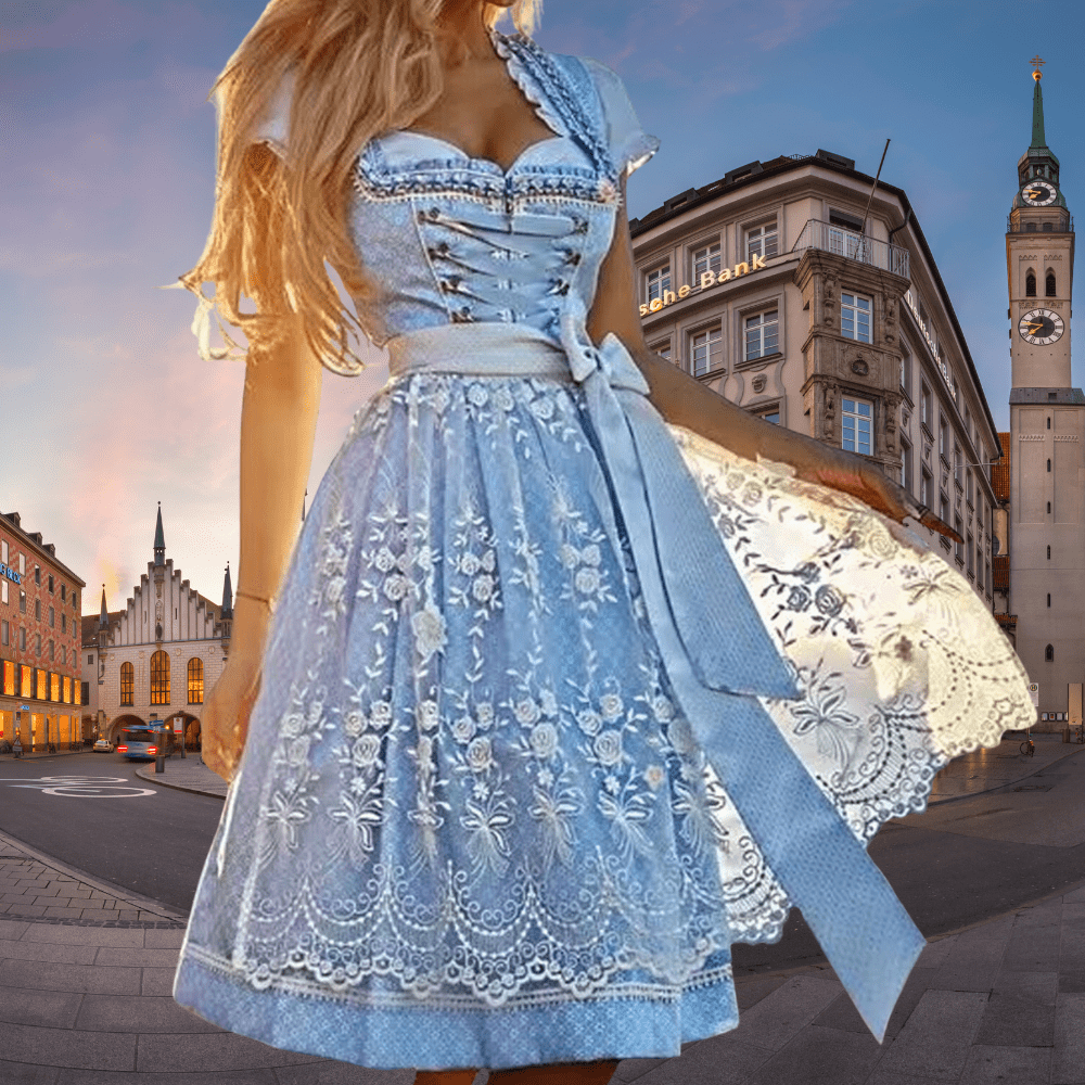 Evania - Klassisches Dirndl mit Schürze und Bluse für Oktoberfest - Dresses - Temala