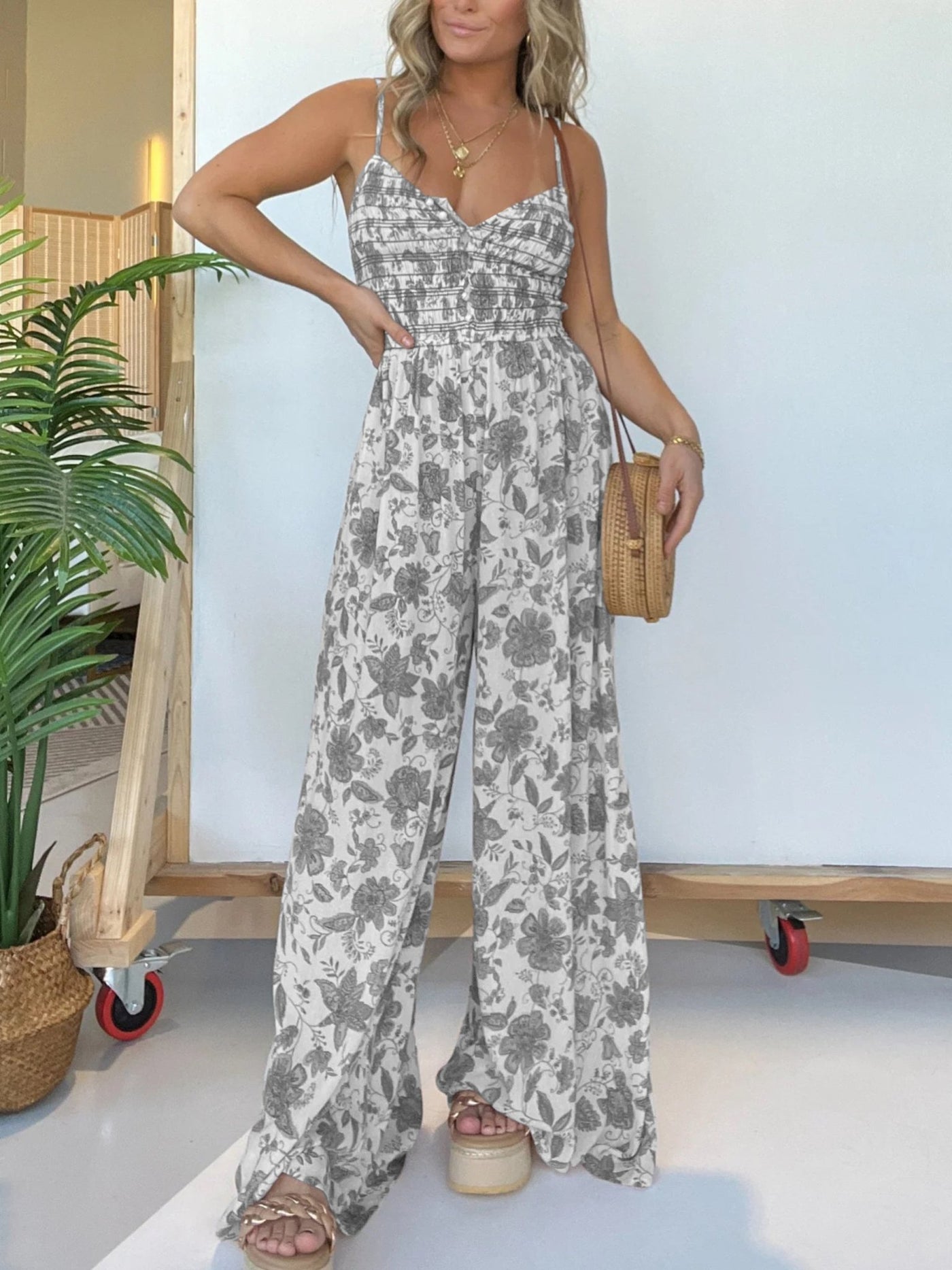 Felly - Fließender Jumpsuit - Grau - S - 